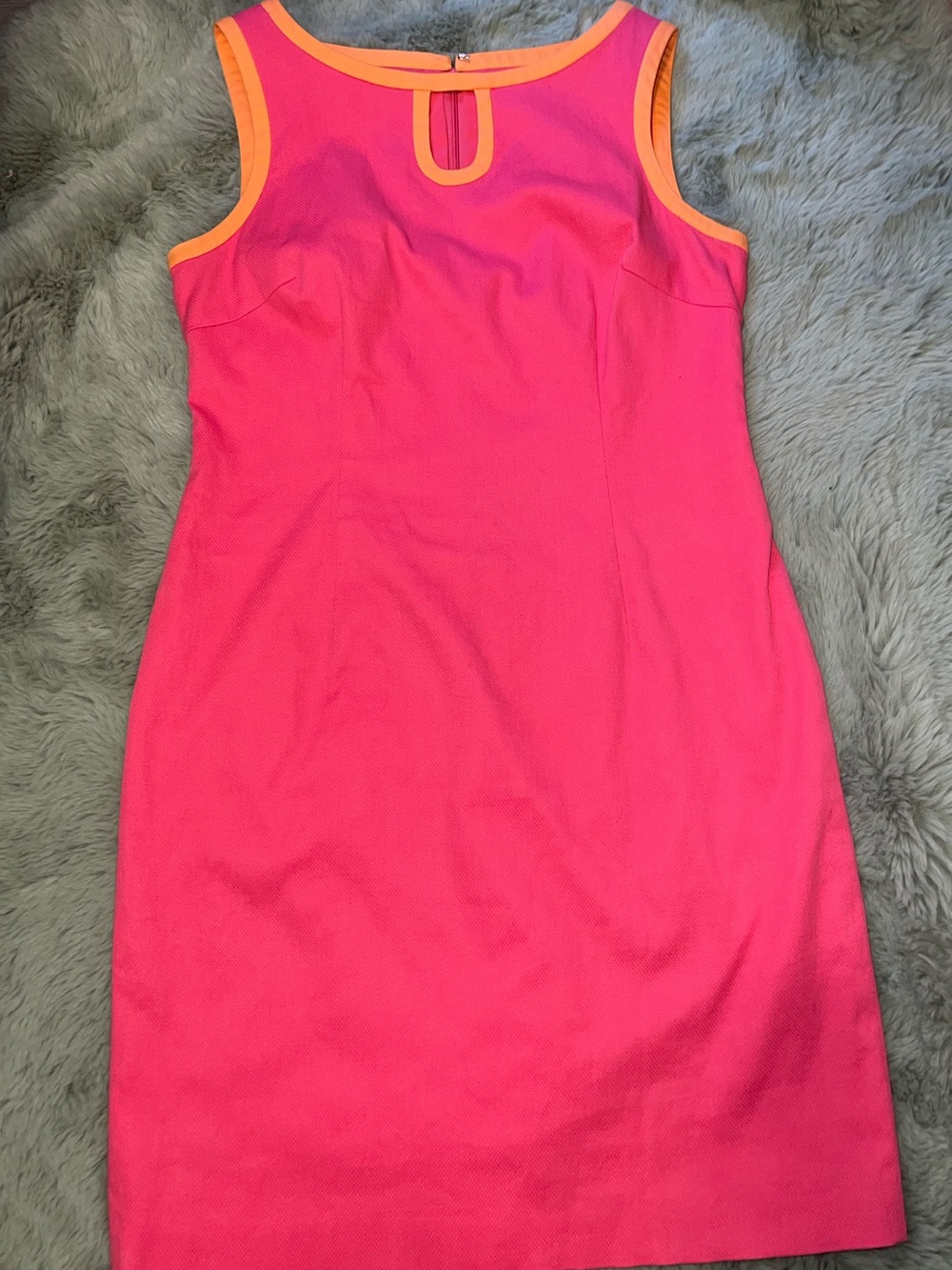 Talbots Pink Sheath Dress with Orange Trim